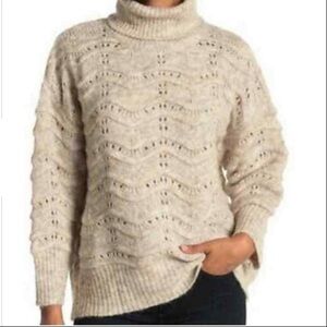 NWT * Nordstrom Oversized Chunky Longline Knit Cowl Neck Sweater in Oatmeal S/M